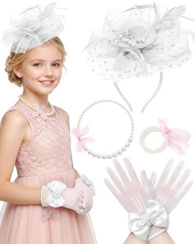 Girls tea party fascinators - party,
