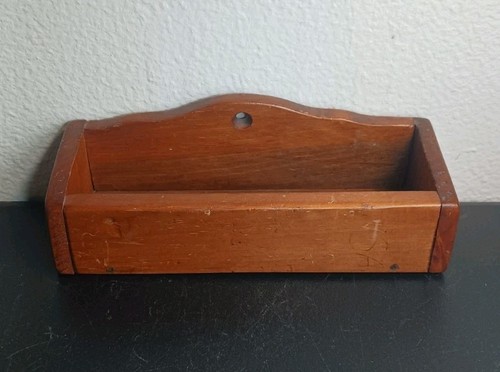 Primitive wood wall pocket - wood,