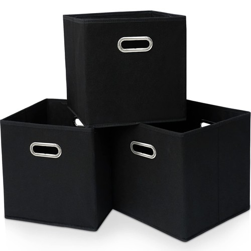 Yunkeeper black fabric cubby - black,