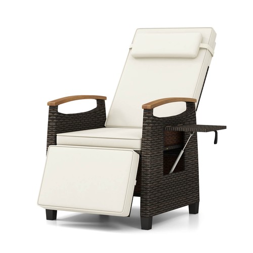 Patio wicker recliner chair - patio, w/