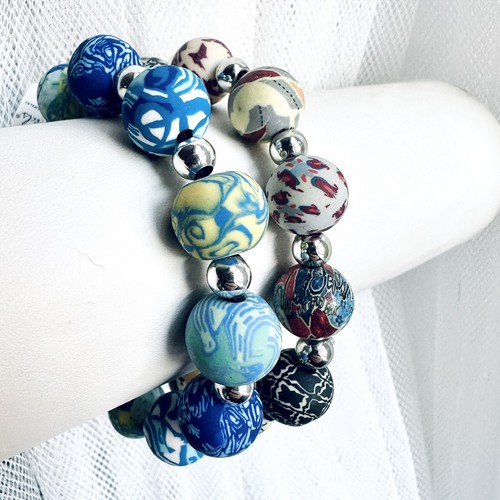 Viva beads chunky silver - viva, clay