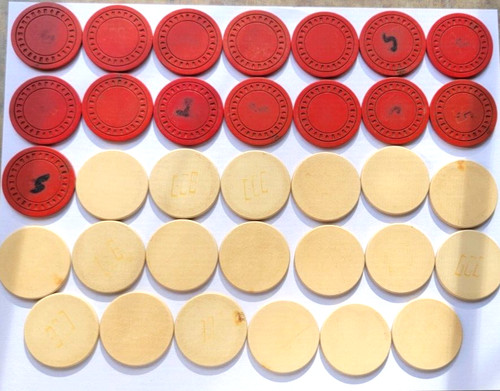 Vintage clay poker chips - clay,