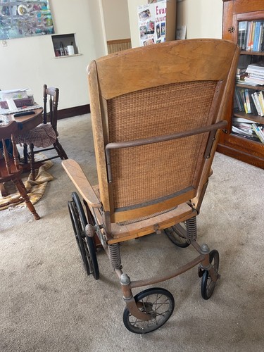 Antique wooden wheelchair - wooden,