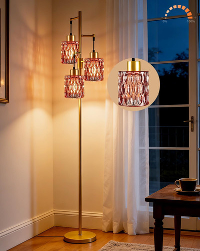 Modern light gold floor - modern, lamp