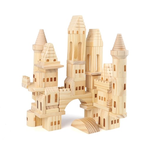 Pieces wooden castle - 75, blocks