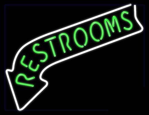 Rest rooms arrow neon light - arrow,