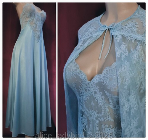 Vintage 2pc silky long gown - long,