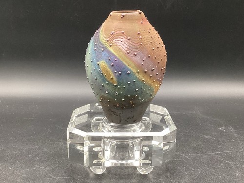 Norman bacon textured raku art - norman,