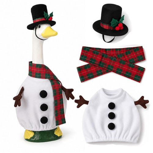 Christmas snowman porch - snowman, goose