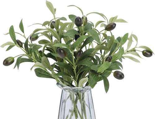 10pcs faux olive leaves stems - 10pcs,