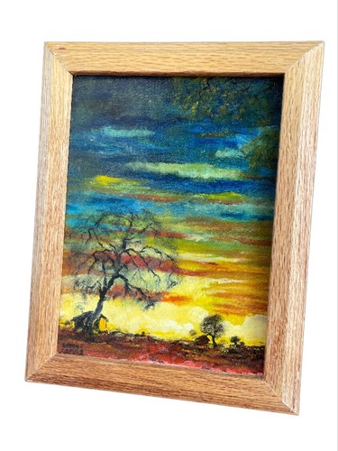 Acrylic sunset landscape - sunset,