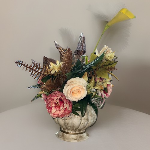 Faux flowers ceramic - flowers, vase