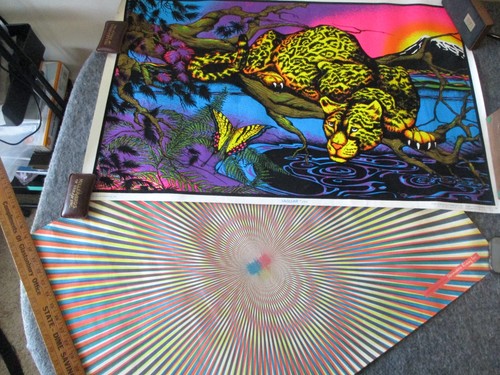 Vtg blacklight velvet jaguar - vtg,
