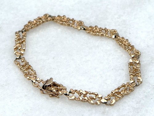 Vintage 14k gold nugget link - vintage,