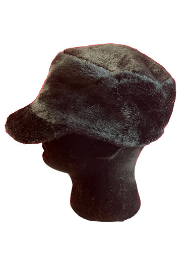 Mink faux fur riding cap - mink,