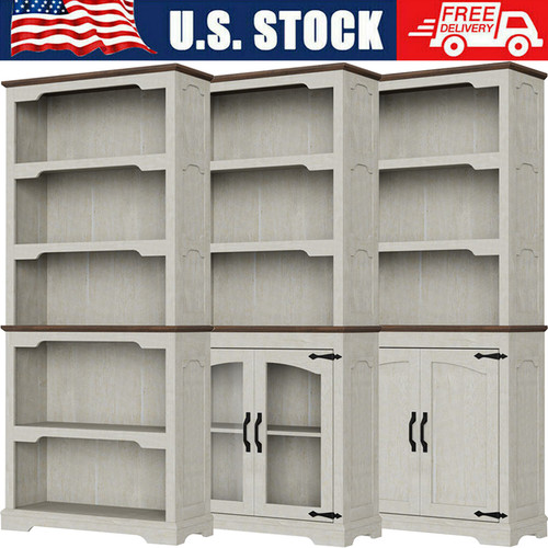 White rustic bookcase - 70",