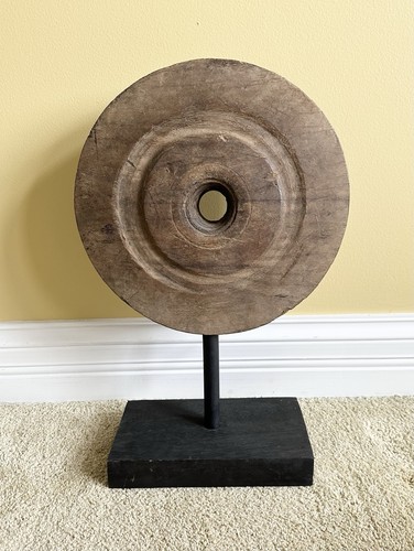 Primitive wooden wheel display - wheel,