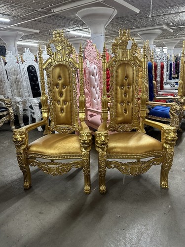 Gold lion throne - gold,