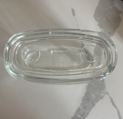 Vintage glass butter dish - butter,