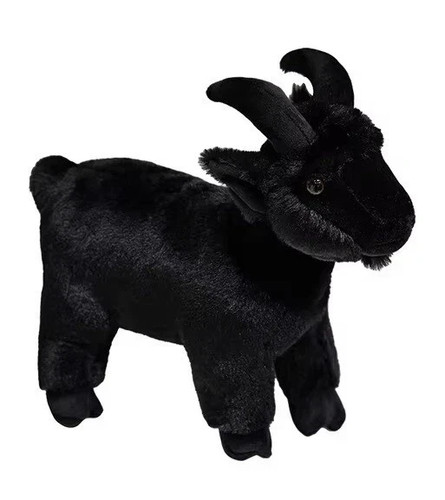 New black goat plush - toy, 12"
