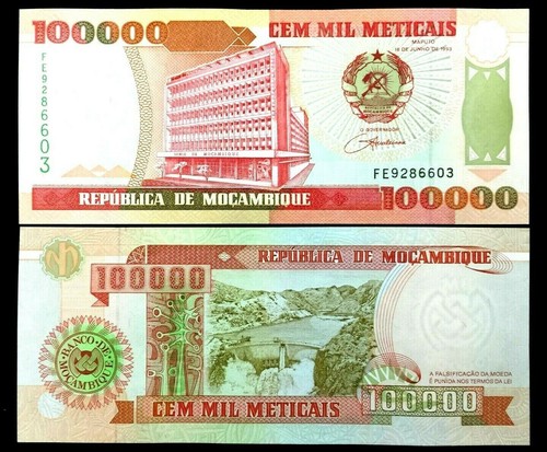 Mozambique 100 000 meticais - 100,000,