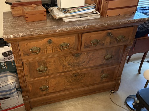 Marble topped antique - , dresser