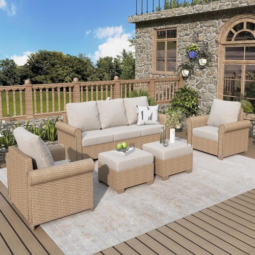 Piece patio wicker rattan - 5,