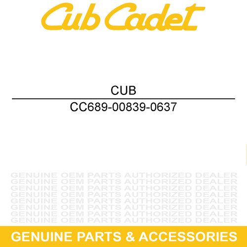 Cub cadet 689 00839 - cub, 689-00839-0637