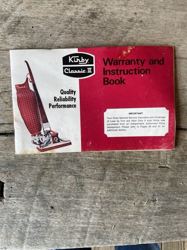Kirby classic iii - warranty, and