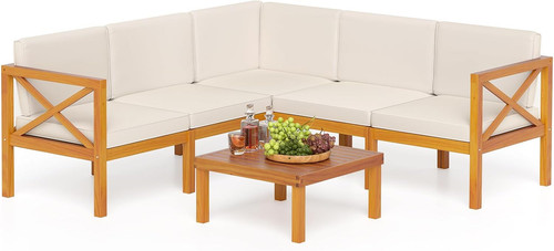 Acacia wood piece outdoor - acacia, 6-piece