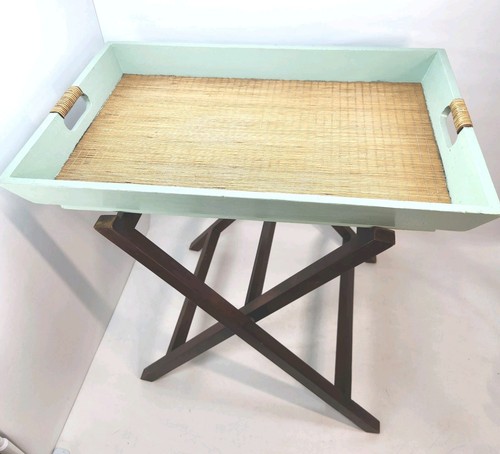 Vtg butler tray - butler's, rattan
