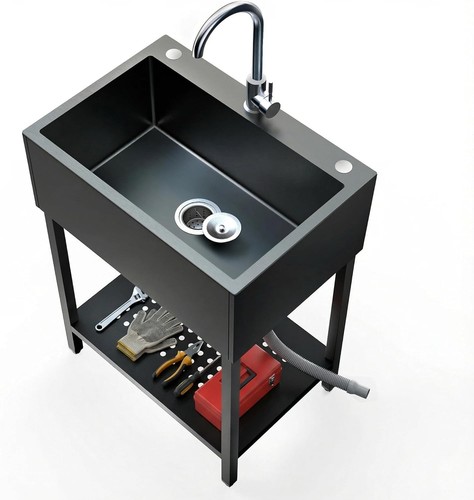 Freestanding black utility - black,