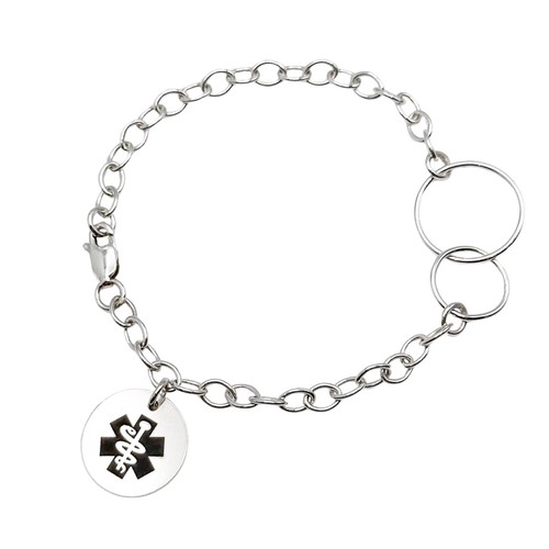 Sterling silver medical alert - silver,