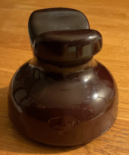 Vtg large brown ceramic - brown,