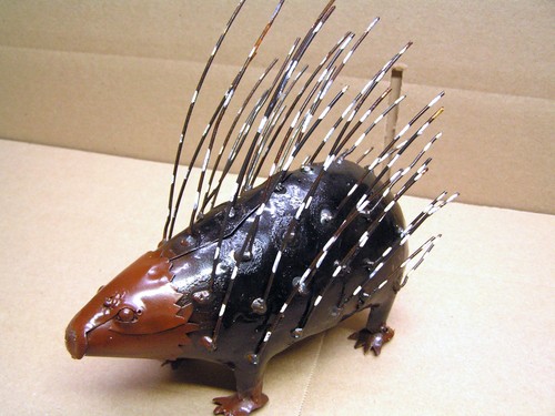 Metal yard art porcupine - yard, with