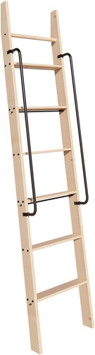 Knotty pine library - library, ladder