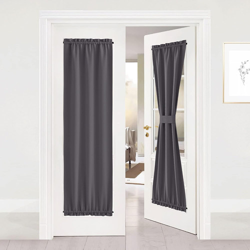 Grey french door curtains - grey,