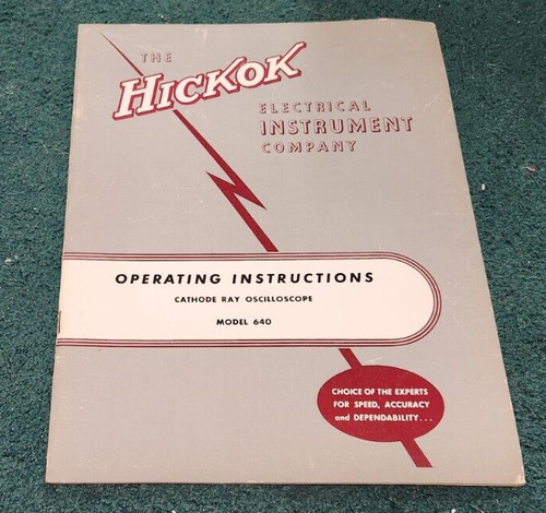 Hickok operating instructions - hickok,