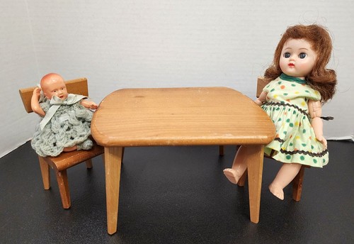 Vintage wood doll table - vintage,