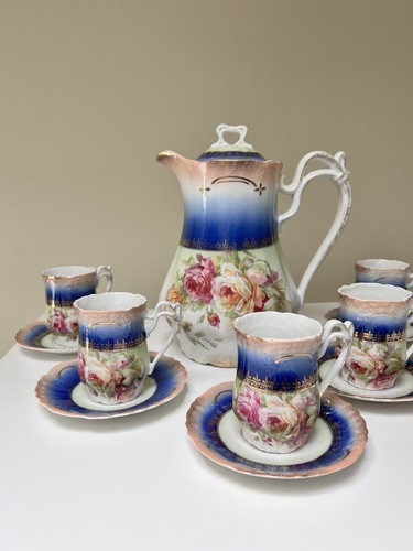 Antique handpainted chocolate - handpainted,