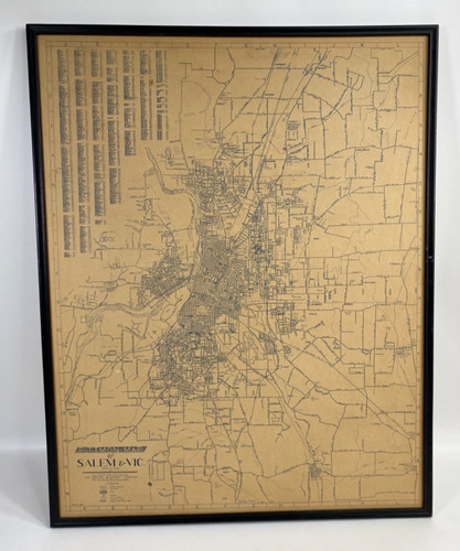 1954 salem oregon hanging map - 1954,