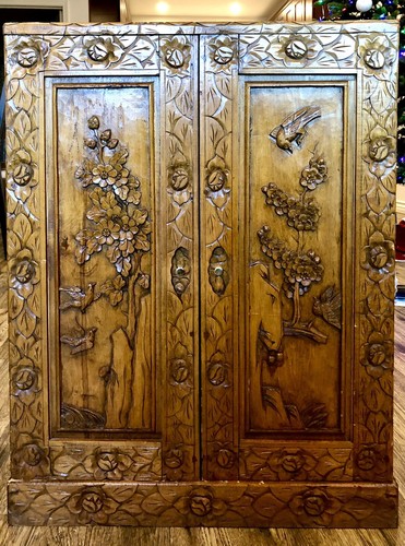 Vintage hand carved cabinet - hand,