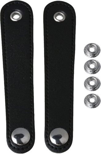 Black faux leather - leather, adjustable