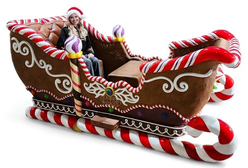 Large gingerbread sleigh - gingerbread,