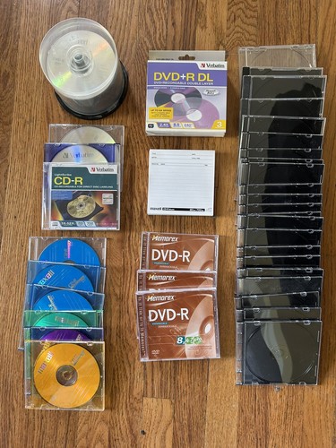 Blank dvd and cases - dvd's, lot
