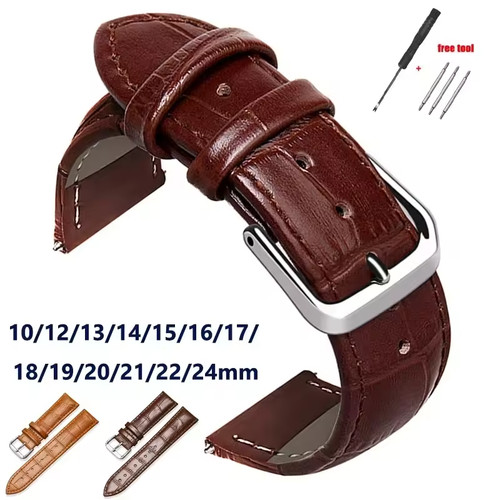 Genuine leather calfskin watch - calfskin,