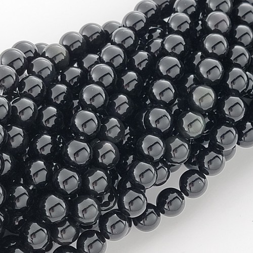 Black obsidian beads natural - obsidian,
