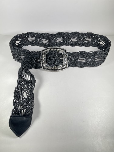 Leatherock black woven leather - black,