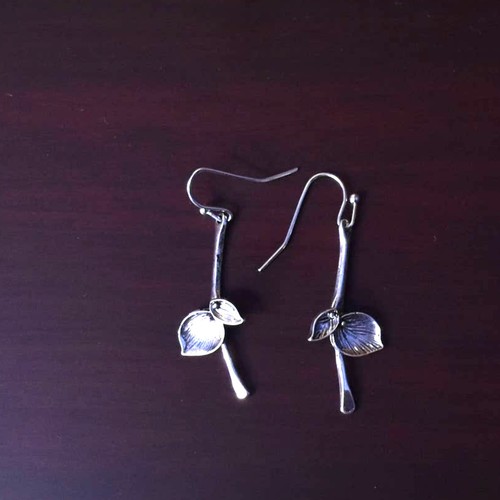 Silver dangle earrings - silver,