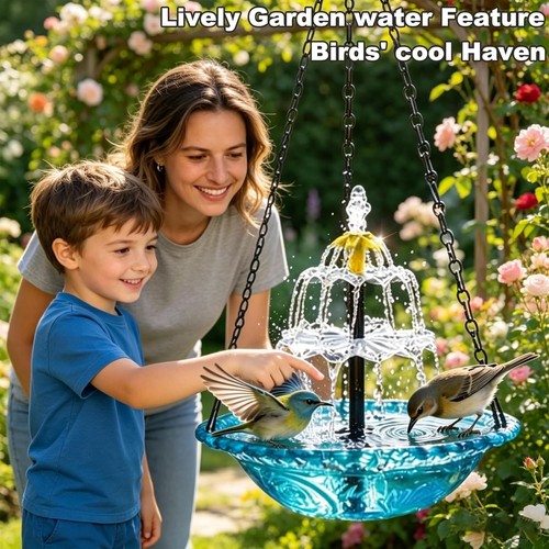 New solar cascade hanging bird - new,
